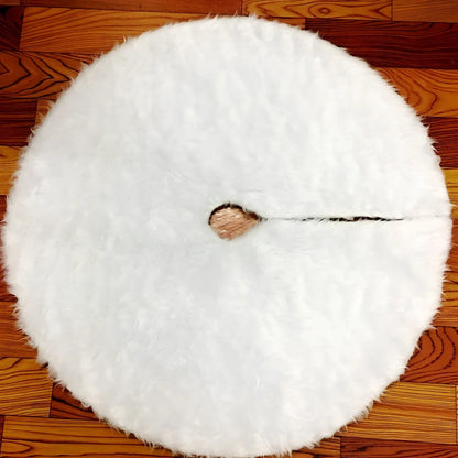 Pure white plush Christmas tree skirt in four sizes: 78cm, 90cm, 122cm, 150cm diameters