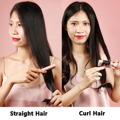 Wireless hair straightening comb with integrated styling features for salon-quality results at home