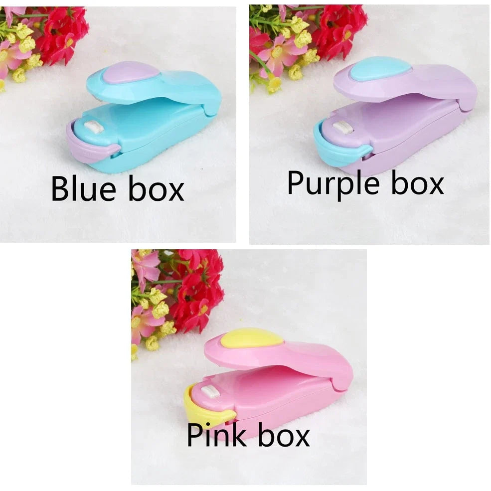 Mini hand pressure heat sealing machine measuring 10cm with magnetic base for plastic bag food preservation