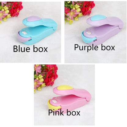 Mini hand pressure heat sealing machine measuring 10cm with magnetic base for plastic bag food preservation