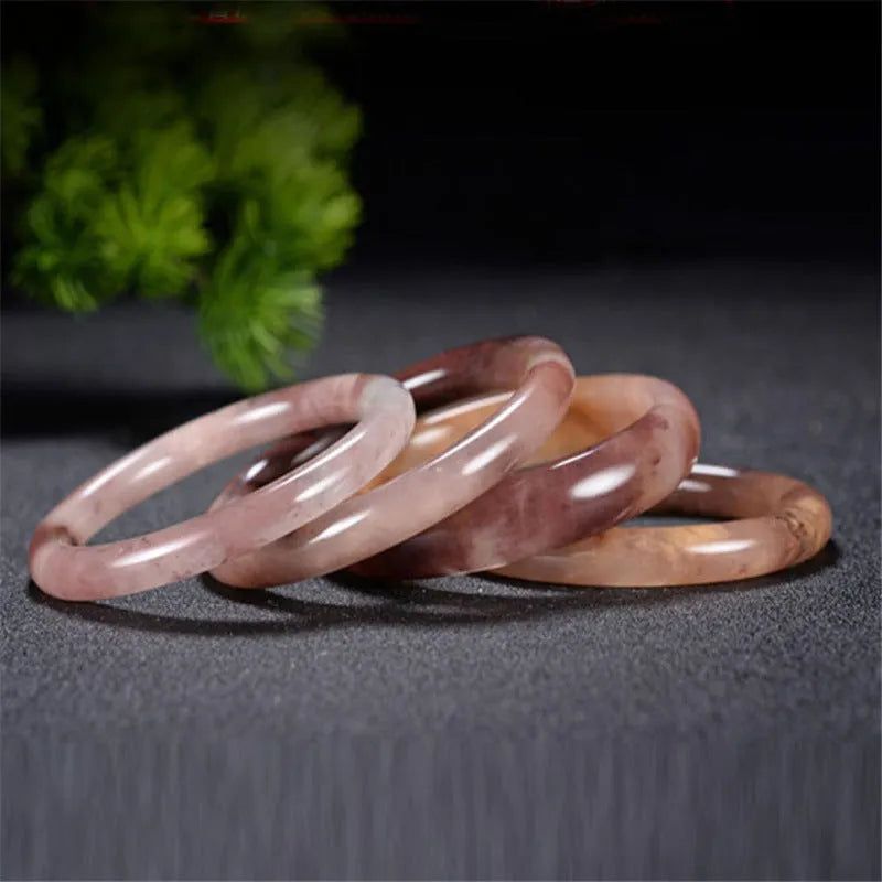 Jade violet bracelet with geometric design in flat bar and round bar styles, adjustable 54-64mm sizes