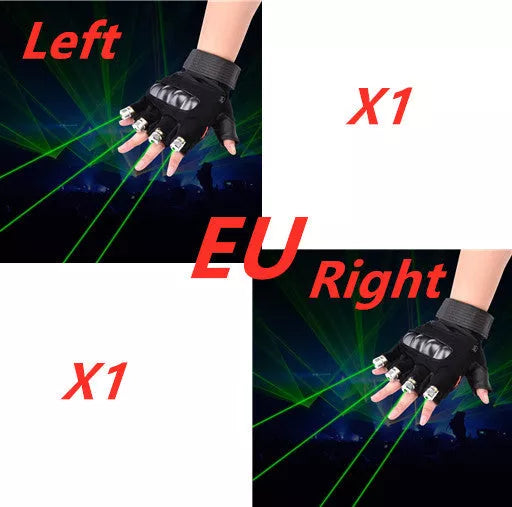 Stage Show Red Green Laser Gloves for dynamic performances with adjustable wrist