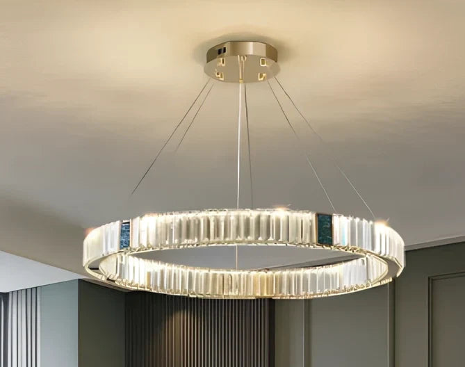 Weiwei crystal chandelier with stainless steel frame and remote control for stepless dimming in multiple layer configurations