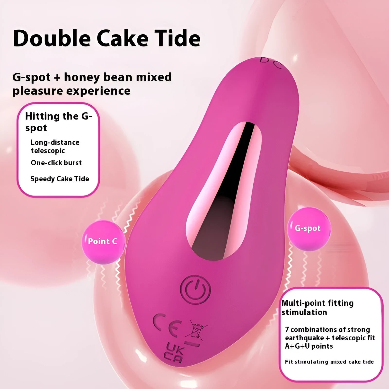 Rose Red wearable butterfly massager with APP control and USB charging port
