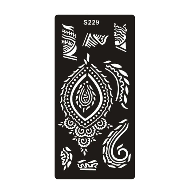 Geometric hollow design temporary tattoo sticker in Southeast Asian style on water transfer paper