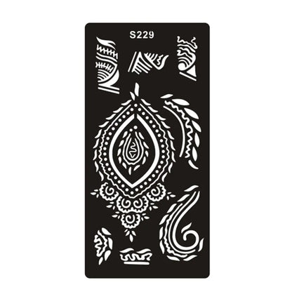 Geometric hollow design temporary tattoo sticker in Southeast Asian style on water transfer paper