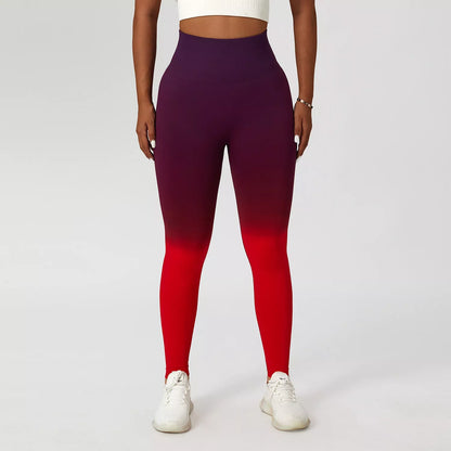 Gradient Fitness High Waist Sportswear Tight Outdoor Pants for Women in various colors