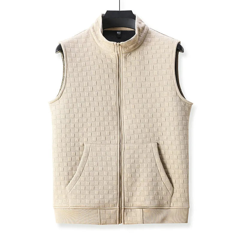 Men's casual sleeveless waistcoat vest in polyester blend fabric showing colour options