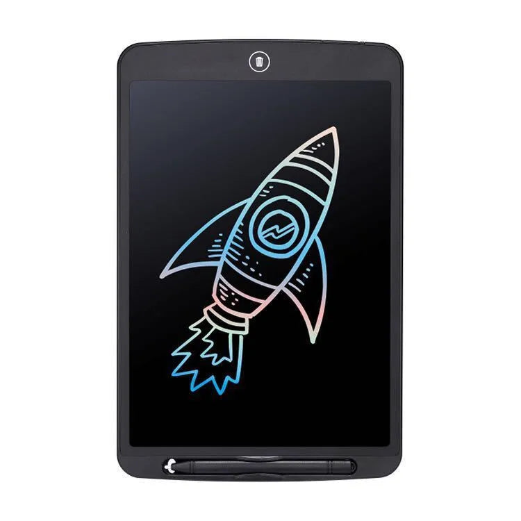 Colour options for a plastic electronic writing board drawing tablet for children.