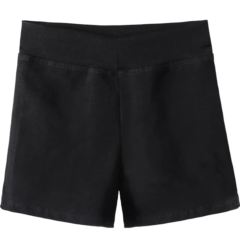 Black cotton ballet practice shorts for women's dance and fitness exercise