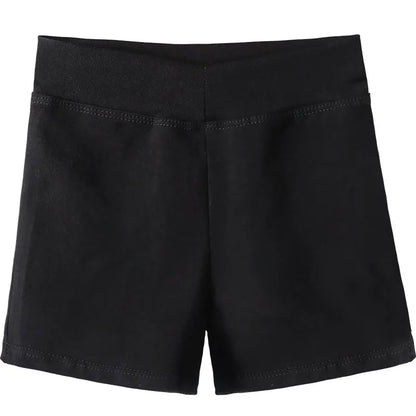 Black cotton ballet practice shorts for women's dance and fitness exercise