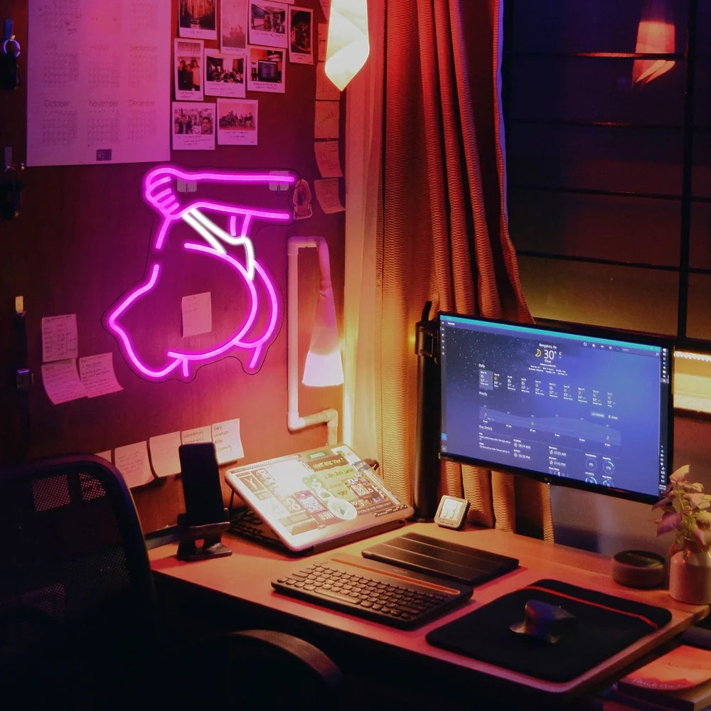 LED modelling neon lights showing bar beauty silhouette with 6mm lamp cap detail