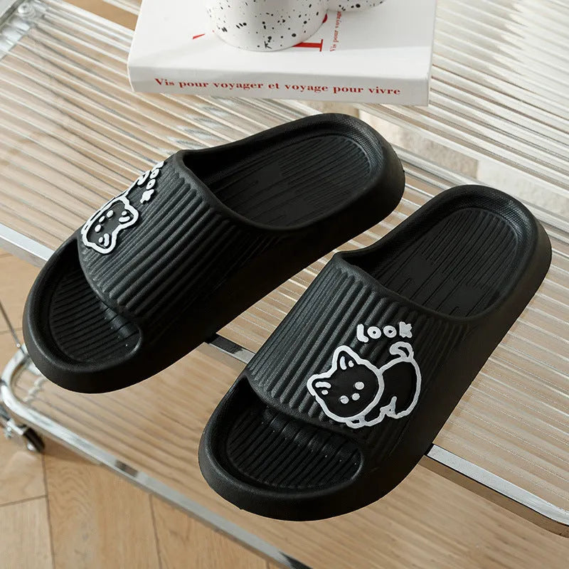 Women's cat design platform slippers in EVA material available in seven colours with non-slip sole