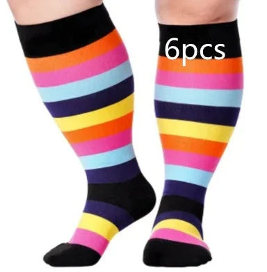 Premium plus-size compression socks with bamboo fibers for superior comfort and support
