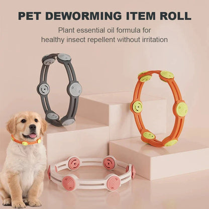 Adjustable pet flea and mosquito repellent collar with natural essential oils