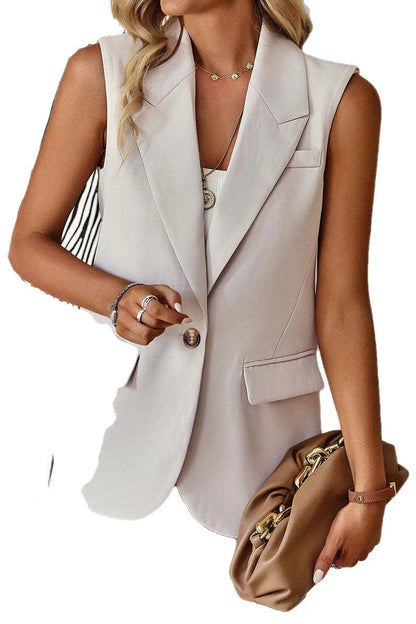 Women's loose fit sleeveless suit vest in various colors