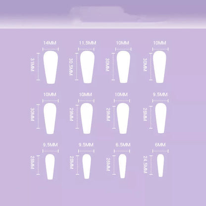 Peach Heart Rhinestone Nail Stickers - 24 pieces for a glamorous manicure