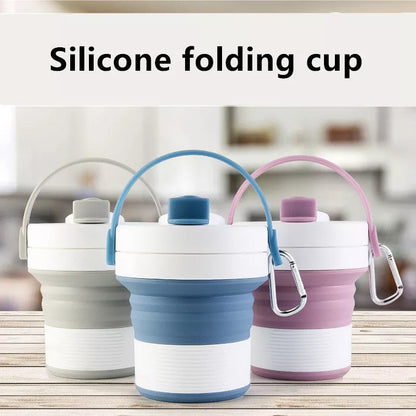 Portable silicone folding coffee cup in various colors, 450 ML capacity