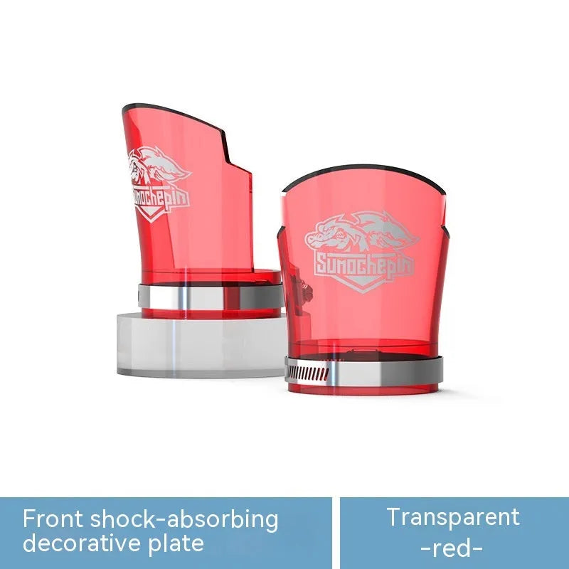 Motorcycle front shock absorber protective sleeves in transparent design with stainless steel mounting clamps