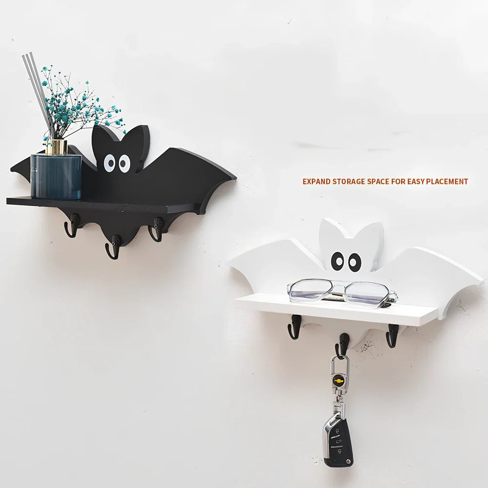 White pine animal-shaped wall shelf measuring 35cm wide by 17cm high on wall