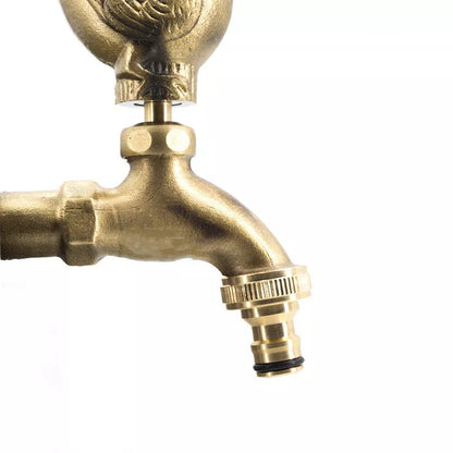 Brass animal garden faucet for outdoor watering in various colors