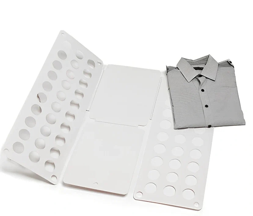 Adjustable clothes folding board showing 40x48cm and 68x57cm sizes with PP+PE construction