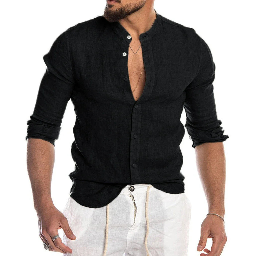 Stylish and comfortable men's linen shirt in a variety of classic colors and sizes