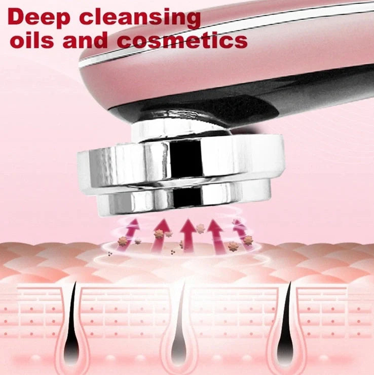 Photon facial massage device with red-blue light therapy, 166mm compact design