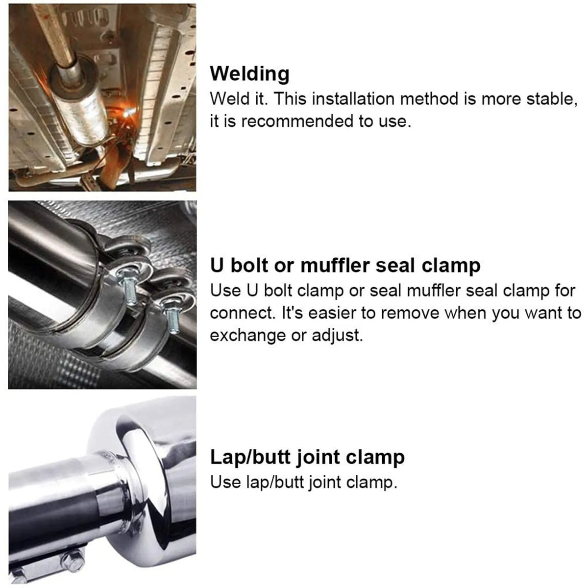 Stainless steel car modification exhaust pipe EP089 silver tail drum 200mm length single component