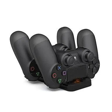 Black ABS plastic fixed charger with double handle for PS4, single pack