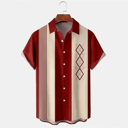 Men's slim fit short sleeve shirt with colourful 3D digital floral print on polyester fabric