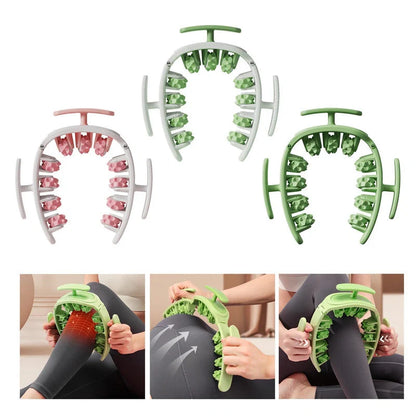 Detachable 11-wheel manual massager in white pink, white green, or green for full body muscle relief
