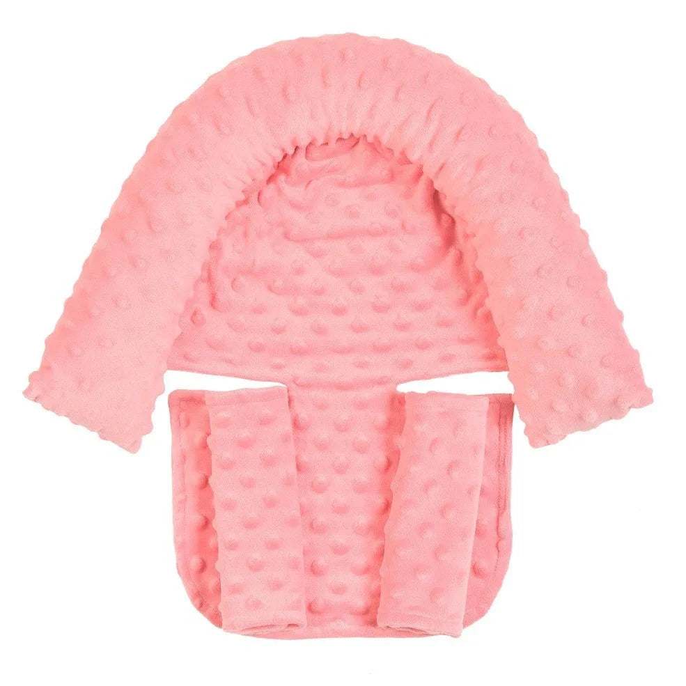 Babies' shaping headrest pillow in white with two grey belts, 170g polyester and PP Cotton for newborn head support