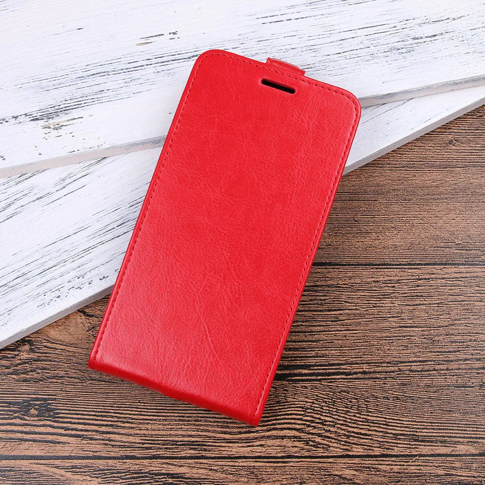 Honor 7X leather wallet phone case in business style with crazy horse pattern, shown in black.