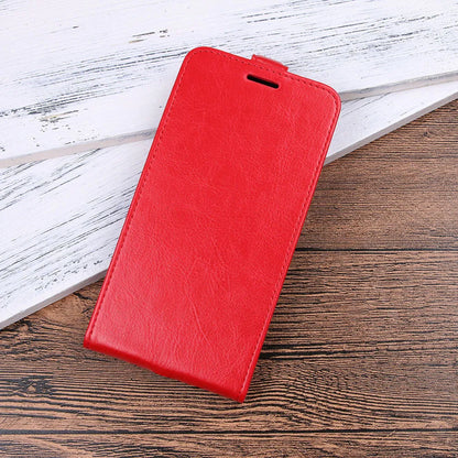 Honor 7X leather wallet phone case in business style with crazy horse pattern, shown in black.