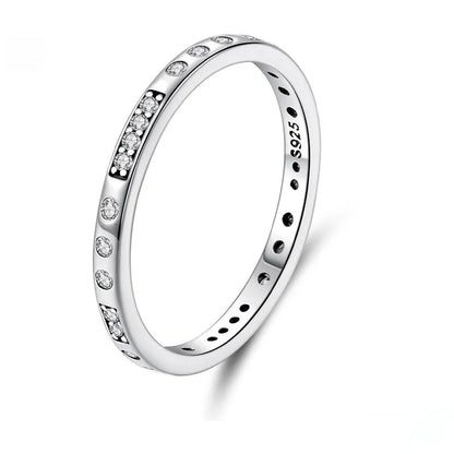 Silver-coloured alloy Moss Password I Love You ring with an oxidised black finish on a simple bracelet band.