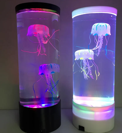 Black LED jellyfish aquarium lamp projecting 10m underwater scene from 1200mAh USB battery