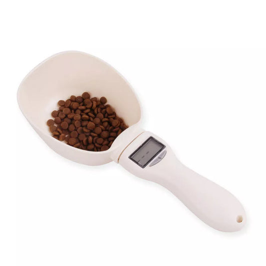 Smart Weighing Pet Food Shovel in white with precise measuring capability