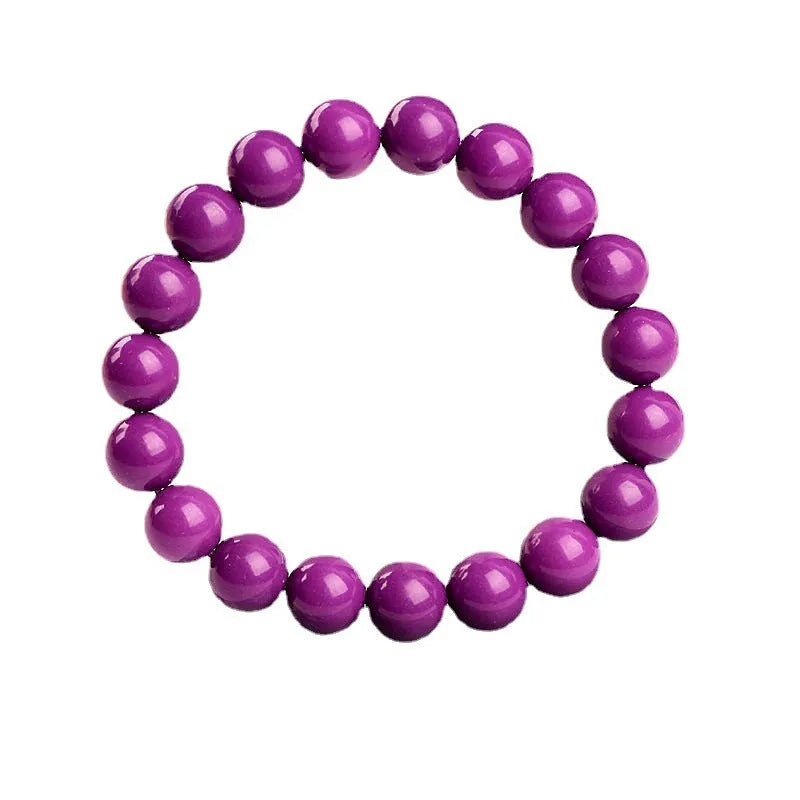 Jiuya purple mica crystal bracelet showing hand-polished finish and adjustable single circle design