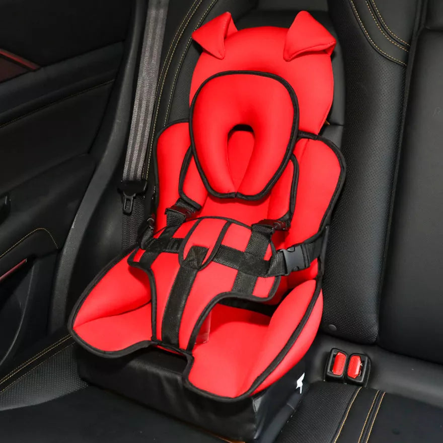 Child car safety seat cushion in colorful patterns for universal fit and comfort