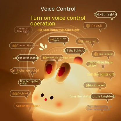 Adorable LED night light with touch sensor and cartoon rabbit design for kids' bedrooms