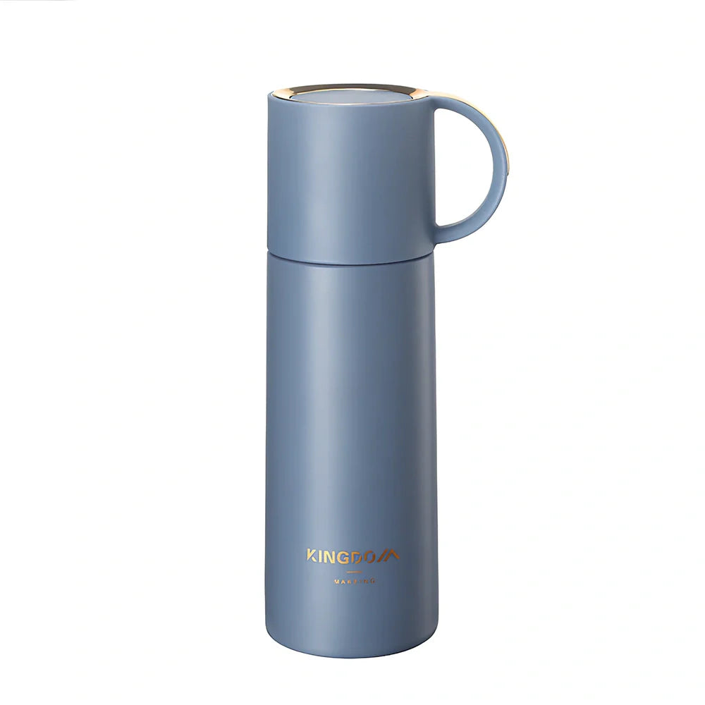 350ml stainless steel insulated water bottle with vacuum technology and leakproof seal in blue colour option