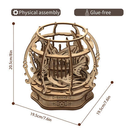 Premium Oak Oasis Shape Puzzle Toy with natural wood pieces in a calming oasis design