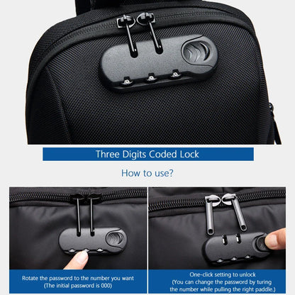 Multifunctional Anti-Theft Waterproof Chest Bag with USB in various colors