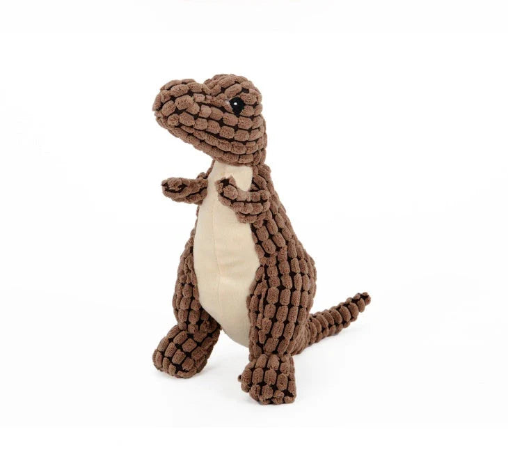 Durable dinosaur-shaped chew toys made of soft, high-quality materials for large dogs to play with and chew on