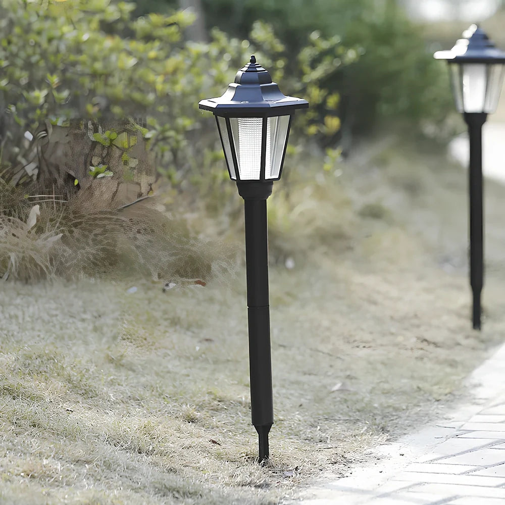 Hexagonal solar wall light with 20cm design and IP44 weather protection for outdoor gardens