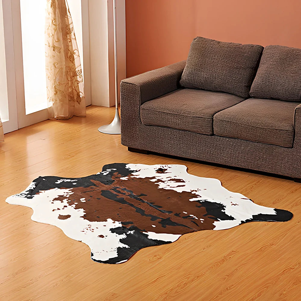 Irregular shape 140x160cm polyester bedroom carpet with non-slip backing in one of five decorative styles