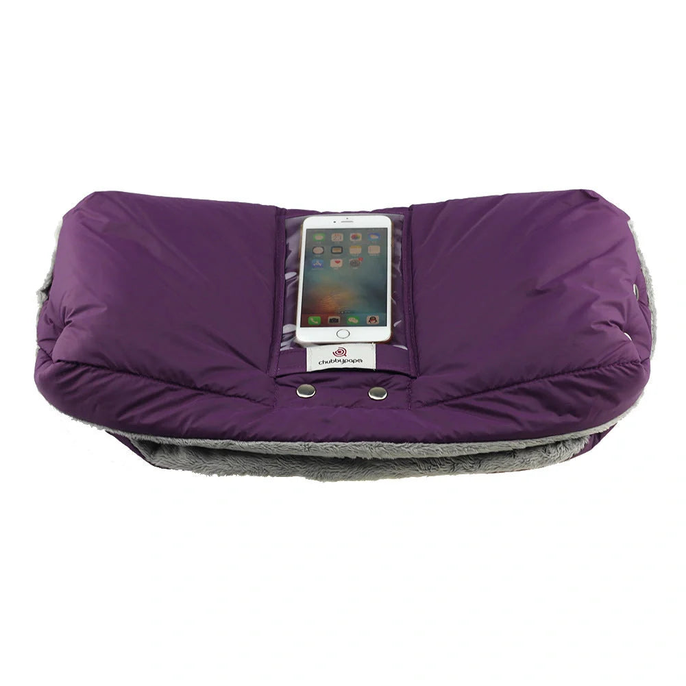 Baby stroller warm gloves with cell phone pocket in various colors