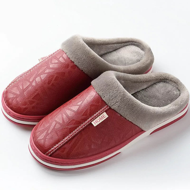 PU waterproof cotton slippers in various colors for men and women