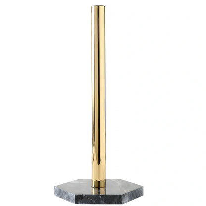 Stainless steel and natural marble kitchen towel holder with 24cm circular base